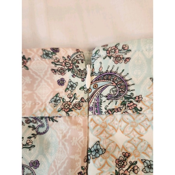 Talbots Women's Pink Paisley Pencil Mini Skirt Size 10 Petite Preppy Office Work - Picture 8 of 10